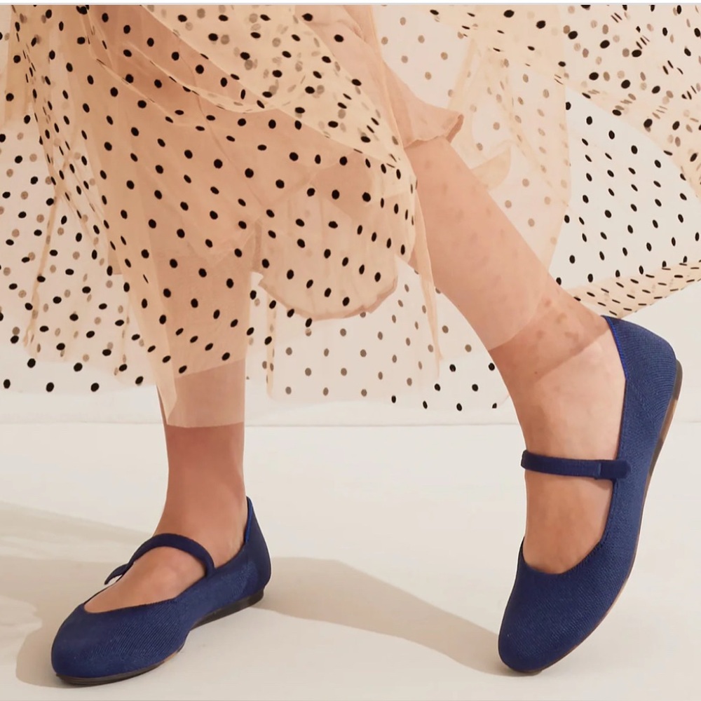 Rothy's Navy Mary Jane Flats with Strap